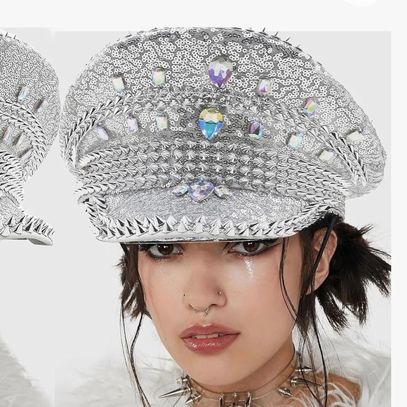 Rhinestone Sequin Bride Bachelorette Hat - Picture 1 of 6